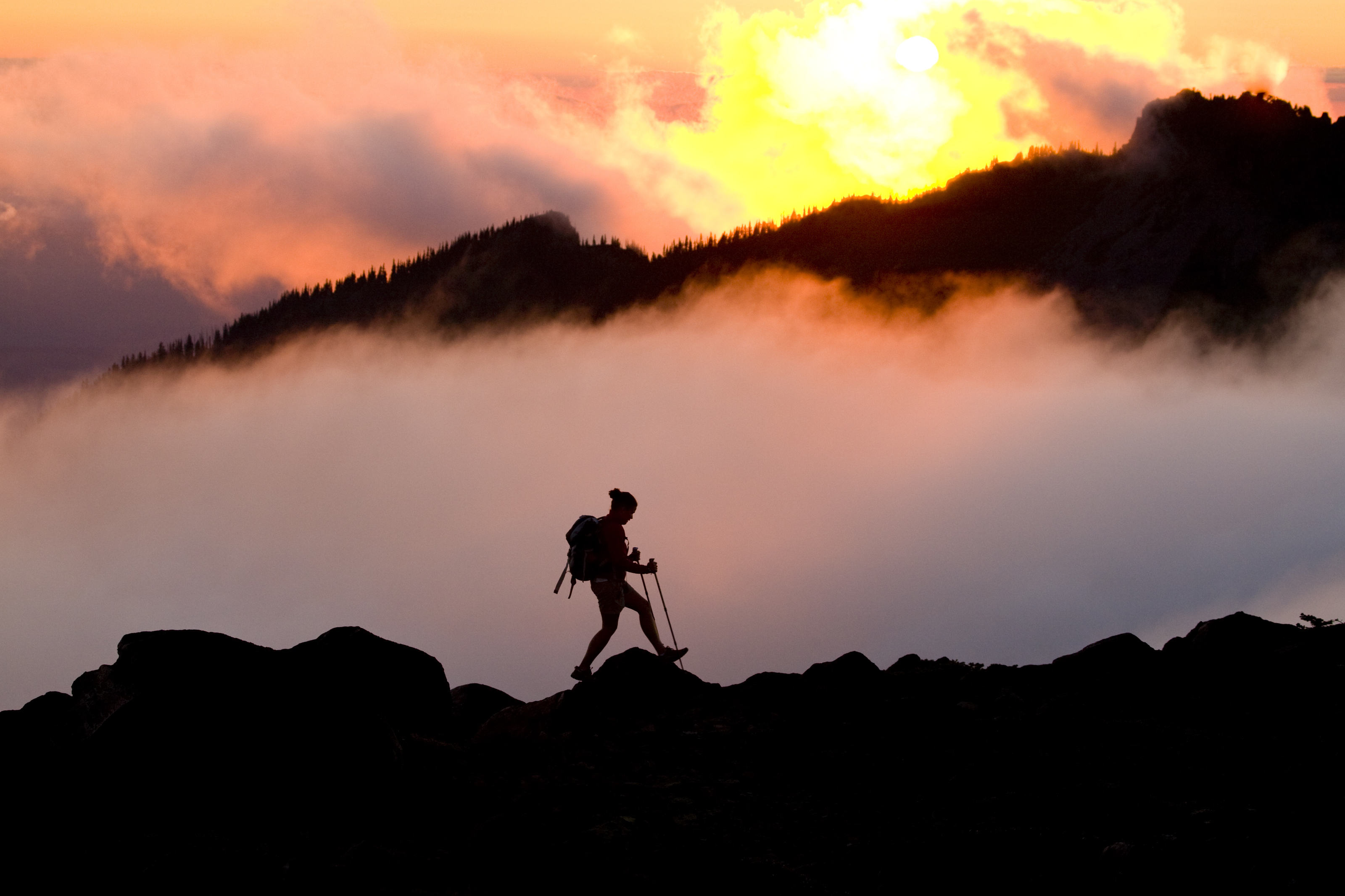 Montañas con niebla